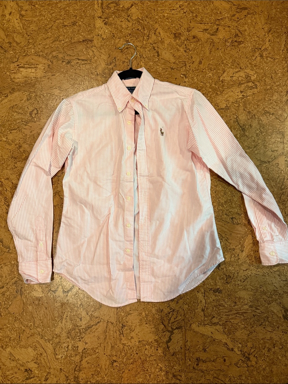 Ralph Lauren Pink & White Striped Button-Down Shirt - Size 2